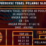 PREDIKSI TOGEL SENTOSA 4D POOLS 30 AGUSTUS 2025