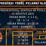 PREDIKSI TOGEL SENTOSA 4D POOLS 20 AGUSTUS 2025