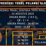 PREDIKSI TOGEL SENTOSA TOTO POOLS 20 AGUSTUS 2025