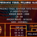 PREDIKSI TOGEL SENTOSA TOTO POOLS 31 AGUSTUS 2025