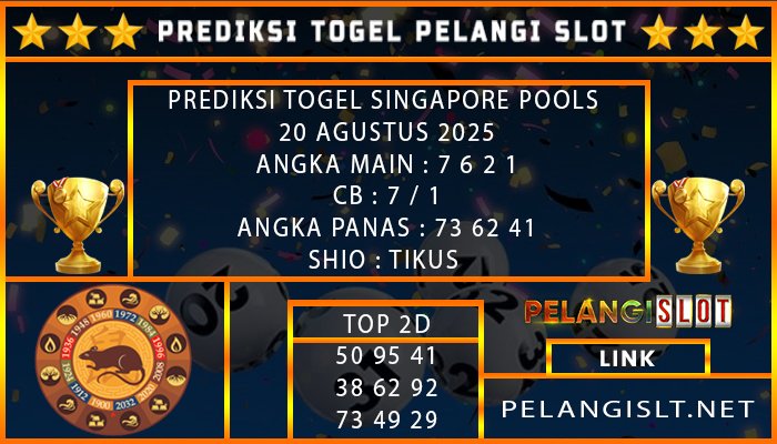 PREDIKSI TOGEL SINGAPORE POOLS 20 AGUSTUS 2025