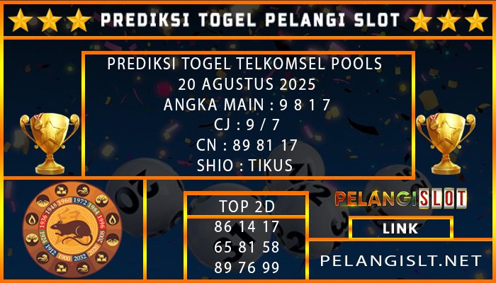 PREDIKSI TOGEL TELKOMSEL POOLS 20 AGUSTUS 2025