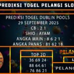 PREDIKSI TOGEL DUBLIN POOLS 29 SEPTEMBER 2025
