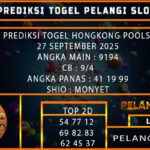 PREDIKSI TOGEL HONGKONG POOLS 27 SEPTEMBER 2025