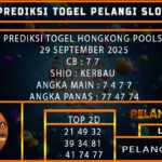 PREDIKSI TOGEL HONGKONG POOLS 29 SEPTEMBER 2025
