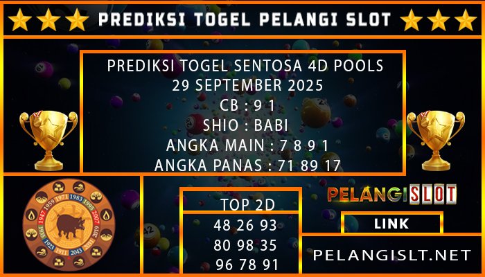PREDIKSI TOGEL SENTOSA 4D POOLS 29 SEPTEMBER 2025