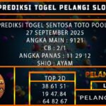 PREDIKSI TOGEL SENTOSA TOTO POOLS 27 SEPTEMBER 2025