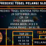 PREDIKSI TOGEL SENTOSA TOTO POOLS 29 SEPTEMBER 2025