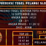 PREDIKSI TOGEL SENTOSA TOTO POOLS 13 SEPTEMBER 2025