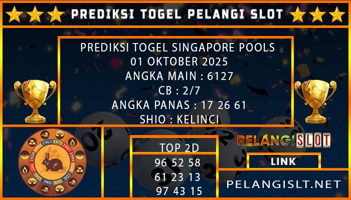 PREDIKSI TOGEL SINGAPORE POOLS 01 OKTOBER 2025