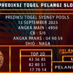 PREDIKSI TOGEL SYDNEY POOLS 13 SEPTEMBER 2025