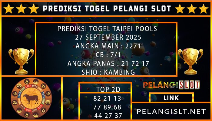 PREDIKSI TOGEL TAIPEI POOLS 27 SEPTEMBER 2025