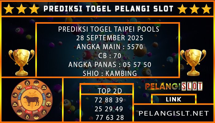 PREDIKSI TOGEL TAIPEI POOLS 28 SEPTEMBER 2025