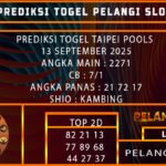 PREDIKSI TOGEL TAIPEI POOLS 13 SEPTEMBER 2025