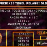 PREDIKSI SENTOSA4D POOLS 04/OKTOBER/2025
